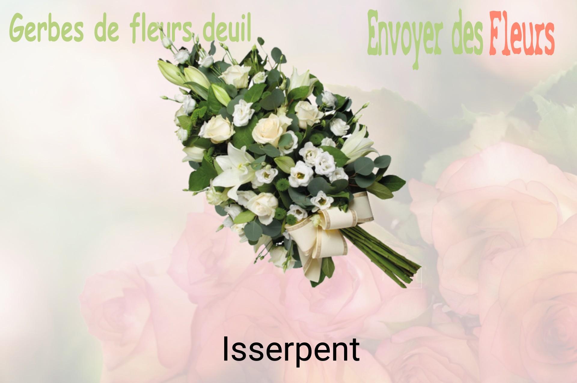 Gerbe de fleurs de deuil livrée à Isserpent